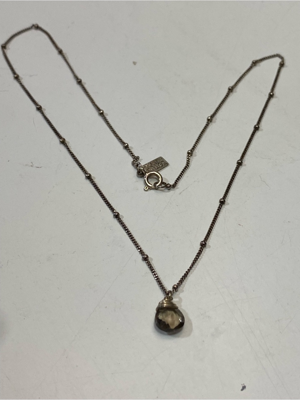 Lotus Jewelry Studio 925 Sterling Silver Smoky Quartz Wire Wrapped Necklace